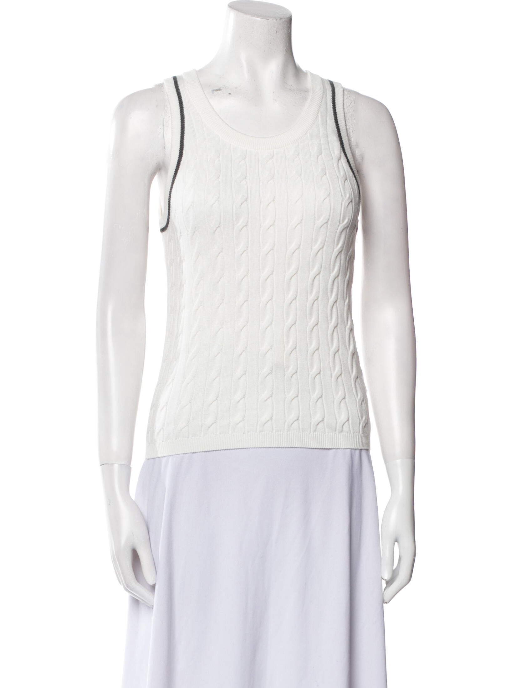 Brunello Cucinelli Scoop Neck Sleeveless Top